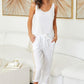 Gold Sequin Side Stripe Drawstring White Linen ants