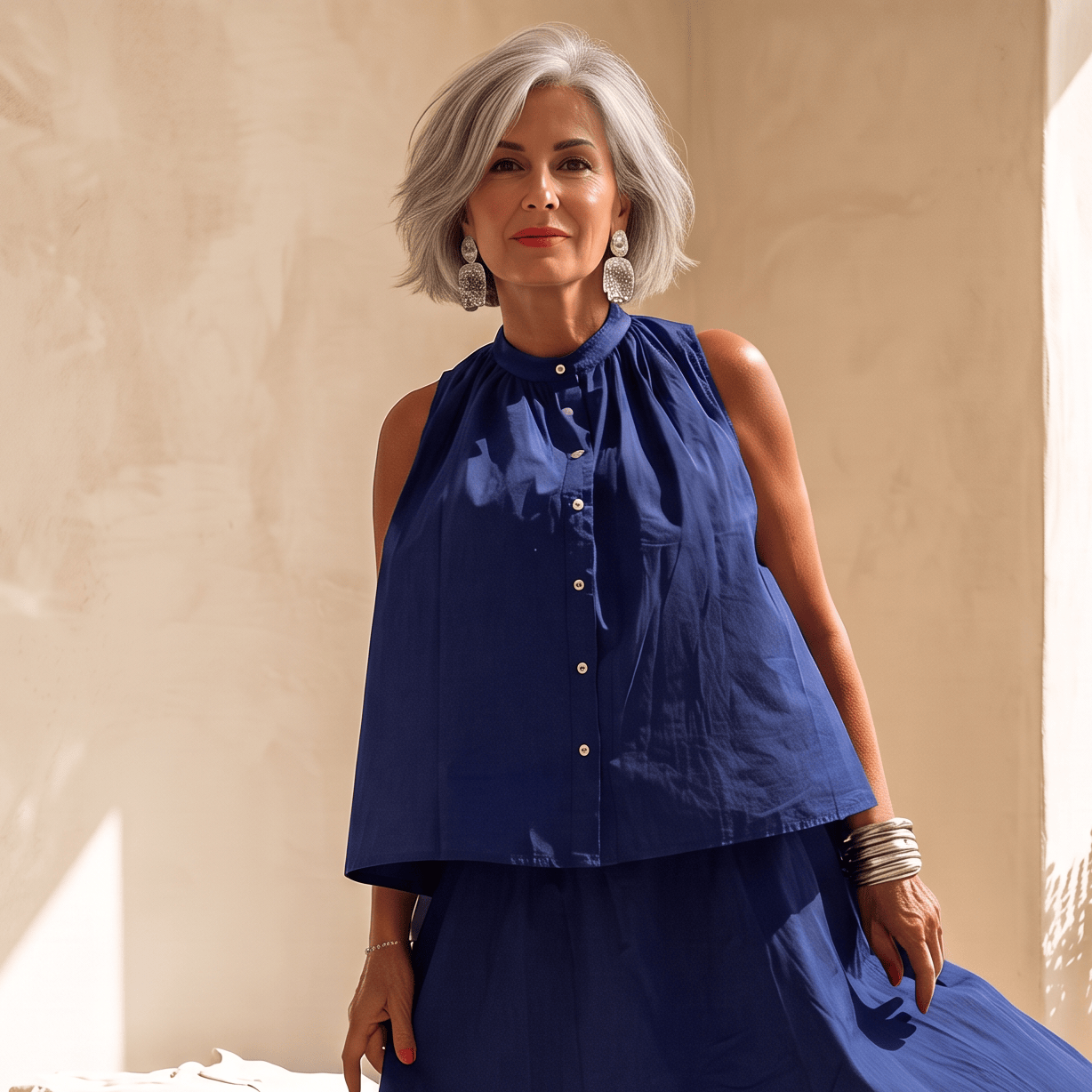 Grandad Collar Cotton Top Grandad Collar Cotton Top