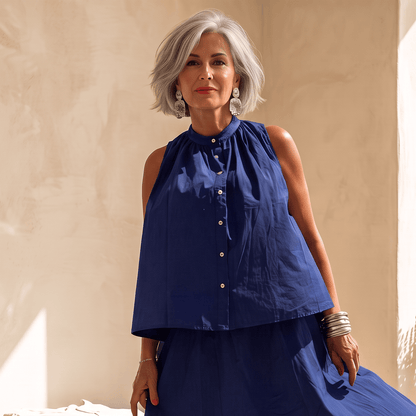 Grandad Collar Cotton Top Grandad Collar Cotton Top