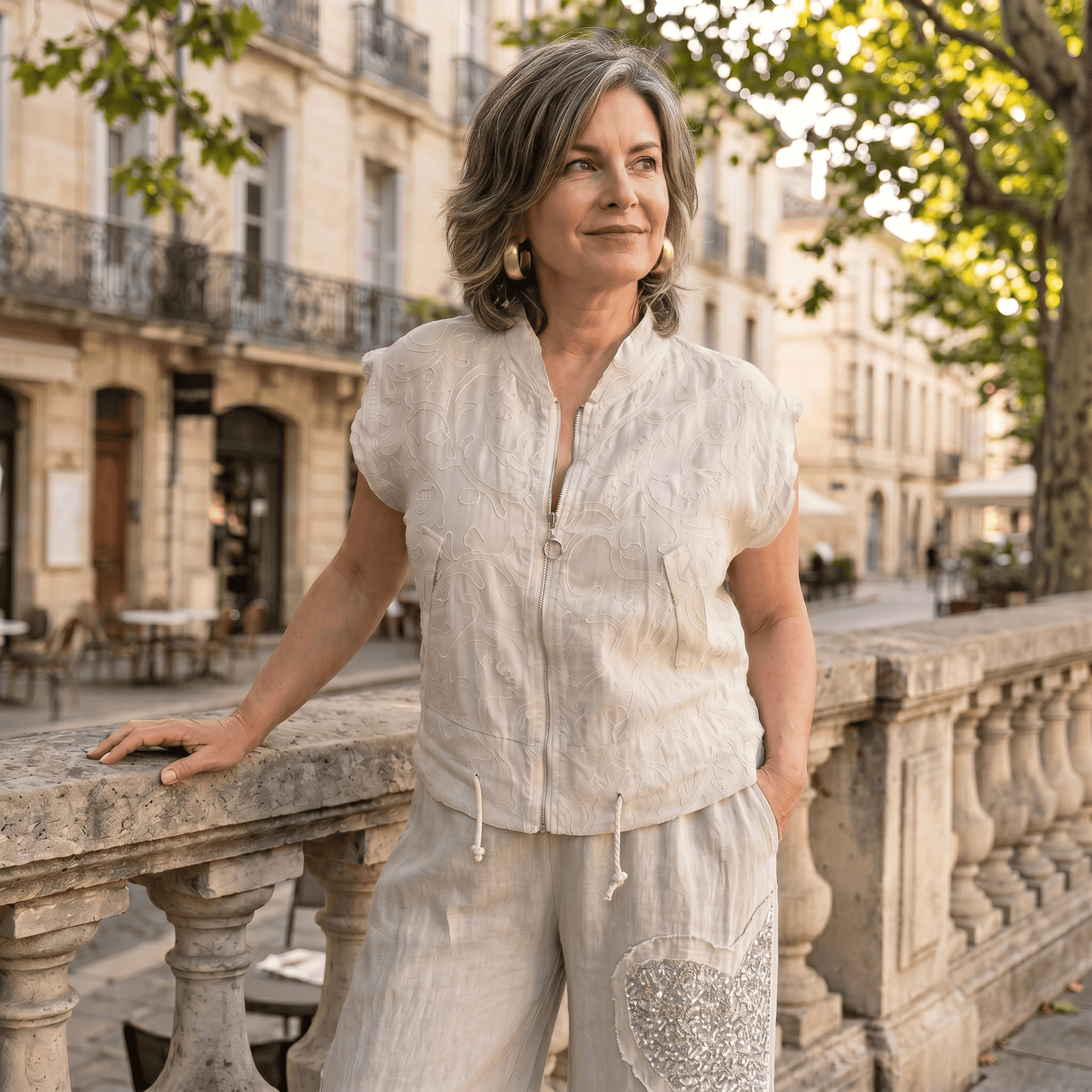 Firenze Cinch Linen Top Firenze Cinch Linen Top