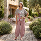 Flora Linen Top Women's Italian Linen Top Floral Lightweight Breathable One Size Linen top