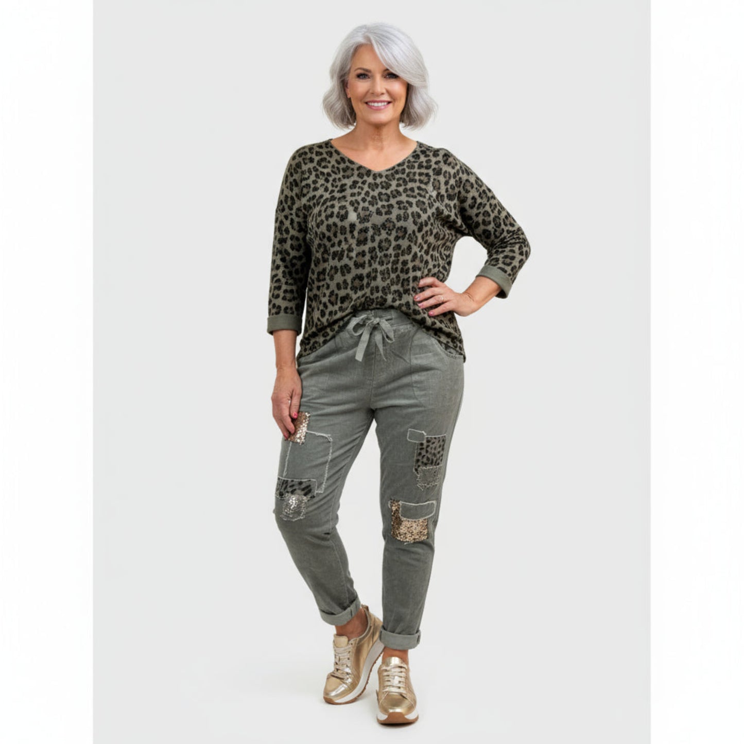 Pine Luxe V-Neck Top