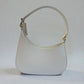 Slim White Italian Leather Bag