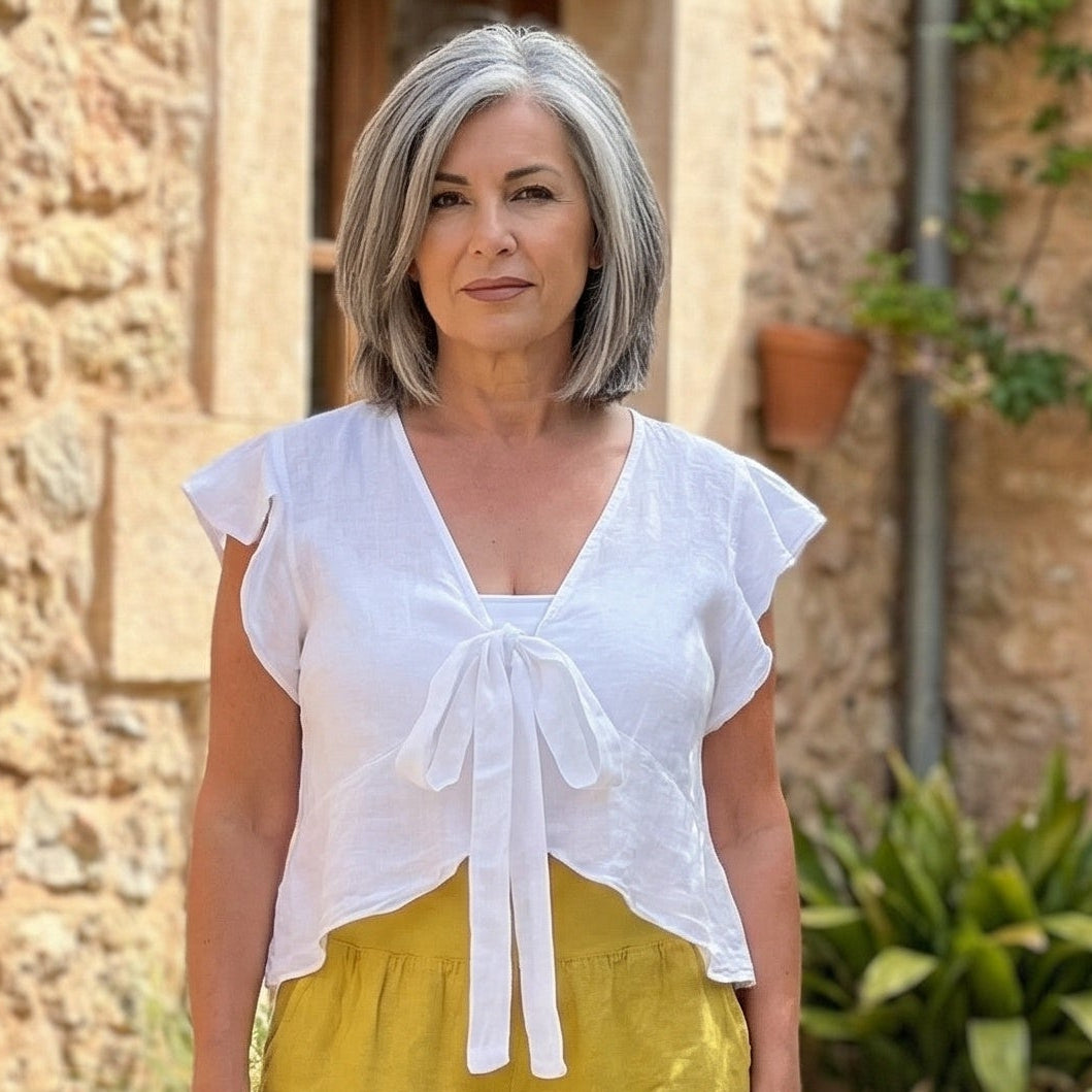 Flutter Linen Tie Top