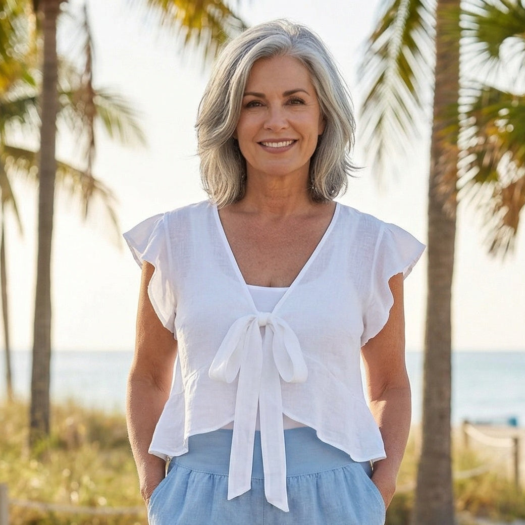 Flutter Linen Tie Top
