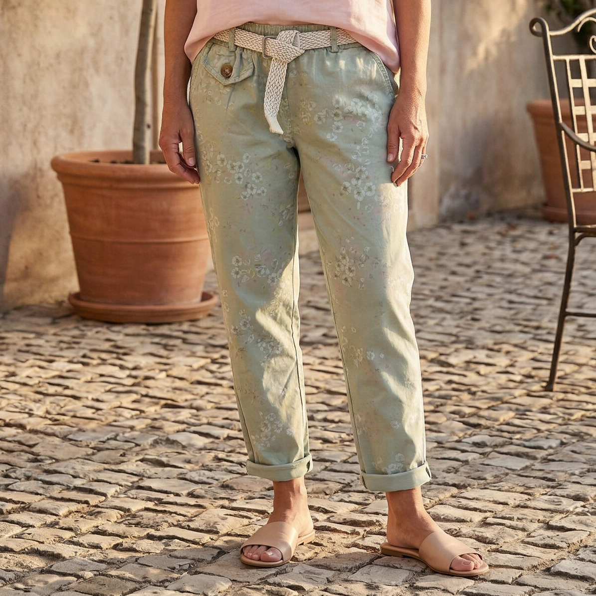 Softly Floral - Tulip Cut Italian Magic Pants