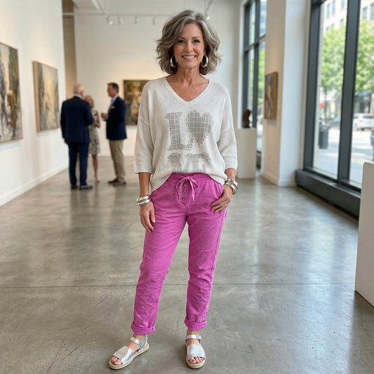 Summer Pink Italian Magic Pants