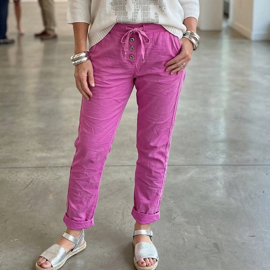 Summer Pink Italian Magic Pants