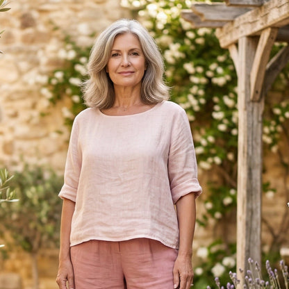 Serenity Button Back Linen Top