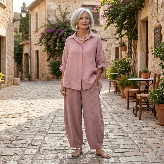 Barrel Style Flowy Linen Pants