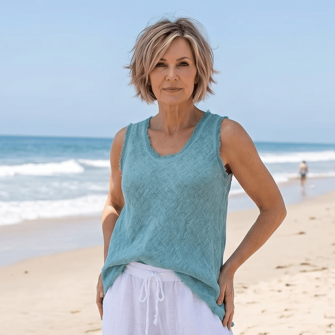 Nova Linen Top Women's Italian Linen Top Lightweight Casual Summer One Size