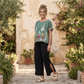 Flo Linen Capri Pants - Our Best-Selling Summer Essential White Flo Linen Capri Pants with a Side Slit | Linen Resort Wear