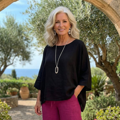 Lucia linen blouse Lucia Linen Blouse - Kaftan Style Elegance