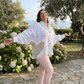 Amore Linen Button-Down Shirt Women's Italian Linen Button Down Shirt Lightweight Summer One Size
