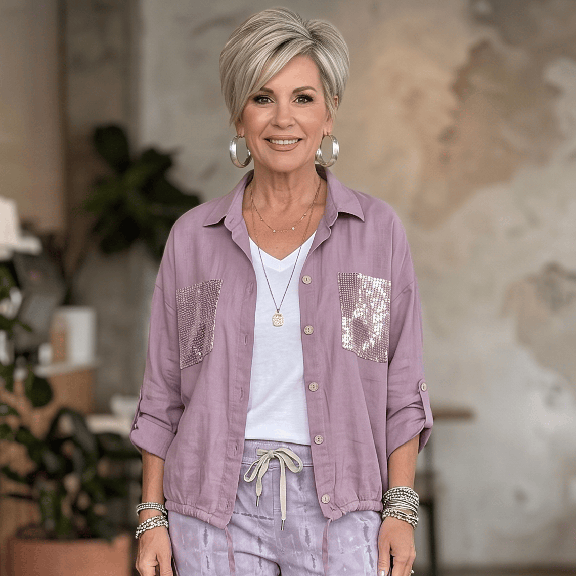 The Ravello Shimmer Linen Shirt Women's Italian Shimmer Linen Shirt Lightweight Summer One Size