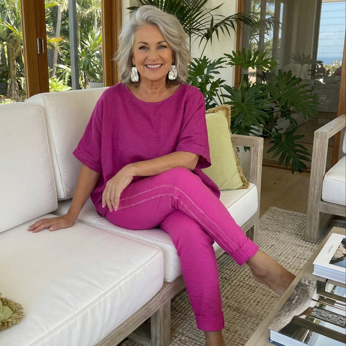 Italian Magic Pants With a Subtle Chic Glam Side Panel Italian Magic Pants With a Subtle Chic Glam Side Panel