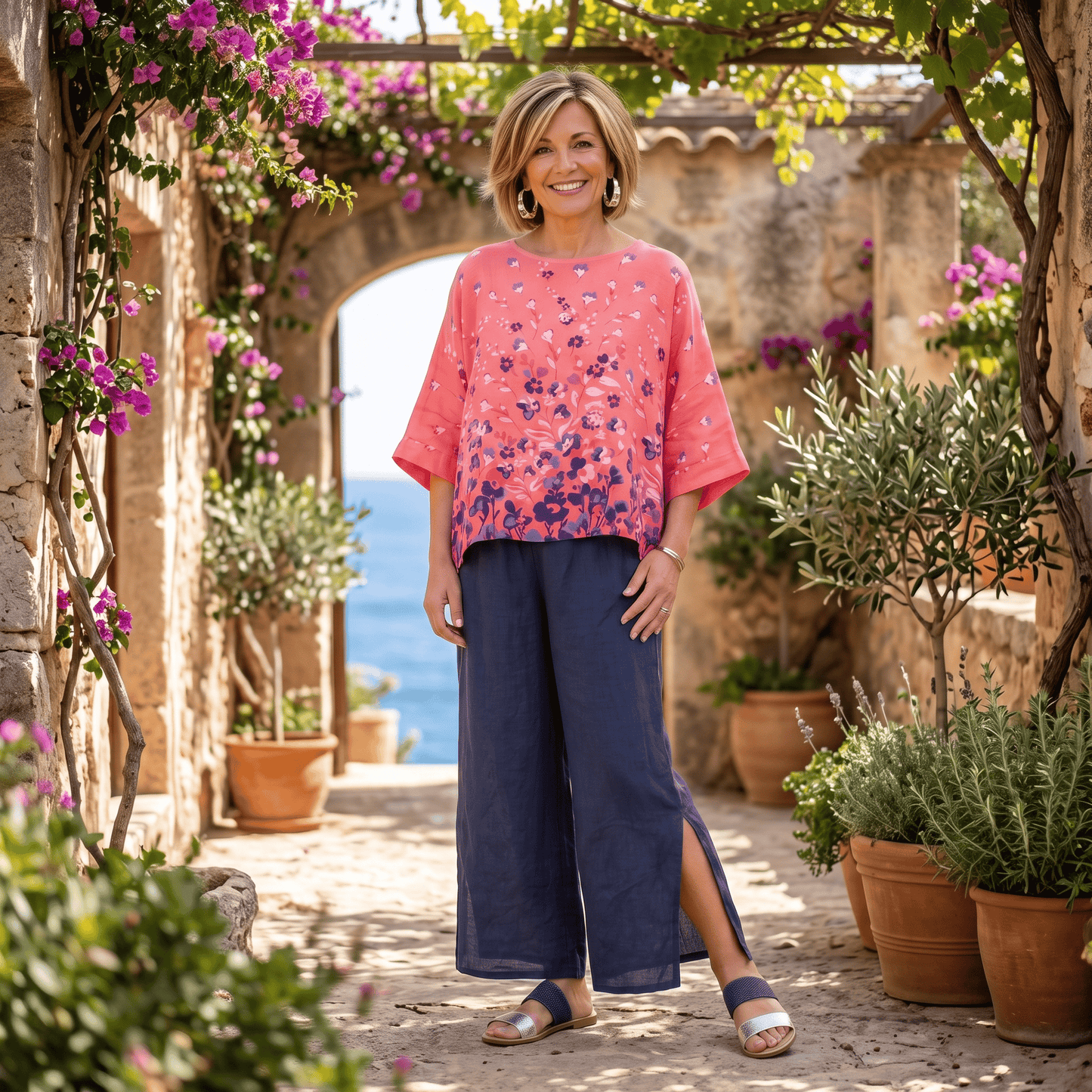 Flo Linen Capri Pants - Our Best-Selling Summer Essential Women's Linen Capri Pants Best Selling Summer Trousers One Size