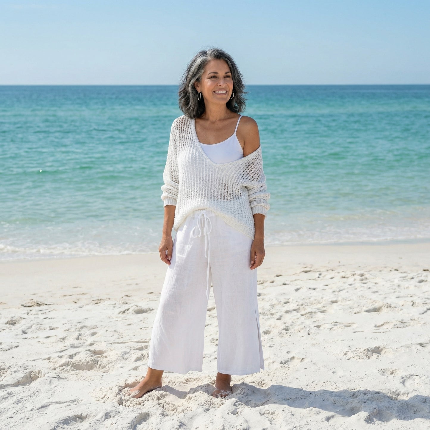 Breezy Crochet V-Neck Top