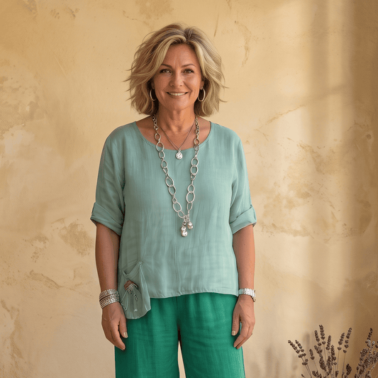 The Not-So-Classic Linen Top Women's Italian Linen Top Lightweight Summer Blouse One Size