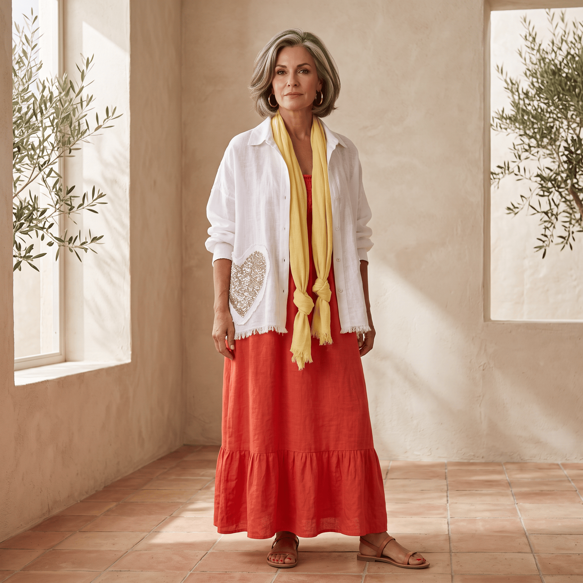 Angela Maxi Linen Dress Women's Italian Linen Maxi Dress Lightweight Summer One Size