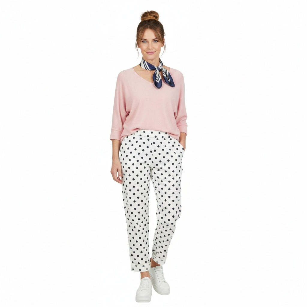 Navy Polka Dot Italian Magic Pants