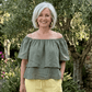 Flowy Off The Shoulder Linen Top Flowy Off The Shoulder Linen Top