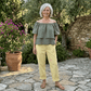 Flowy Off The Shoulder Linen Top Flowy Off The Shoulder Linen Top
