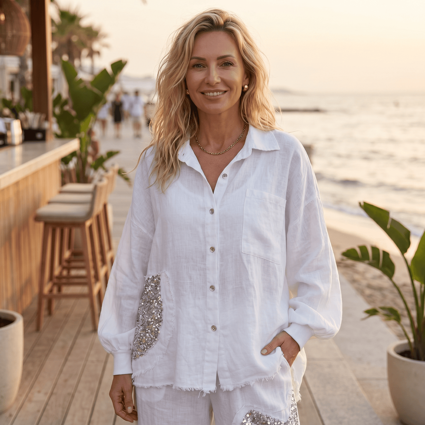 Amore Linen Button-Down Shirt Amore Linen Button-Down Shirt