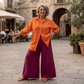 Magenta Wide Leg Linen Pants Magenta Wide Leg Linen Pants