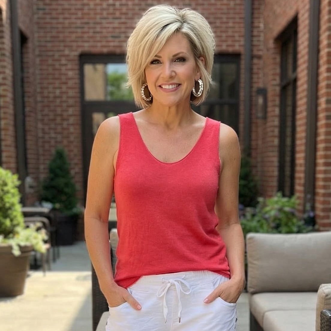 *BEST SELLING* Summer Tank Top Summer Tank Top with Silver Accent - Chic & Stretchy