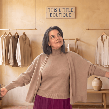 Maxine Taupe Cardigan Maxine Taupe Cardigan: Seamless Design & Ultra-Soft Knit
