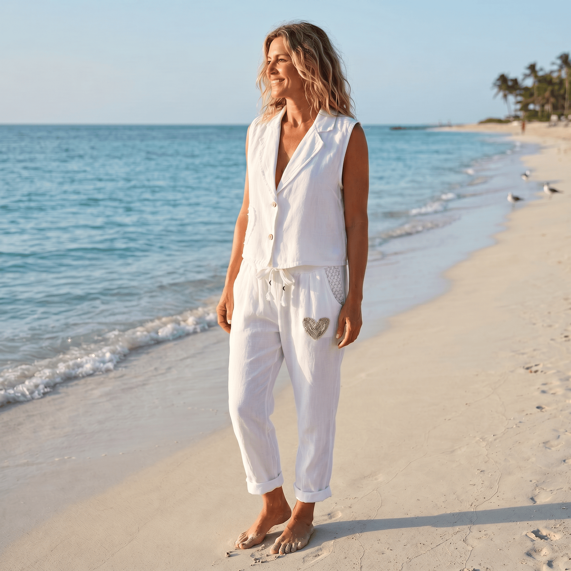 The Raw Edged Heart Linen Vest The Raw Edged Heart Linen Vest