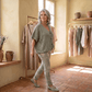 Sage Floral Italian Magic Pants