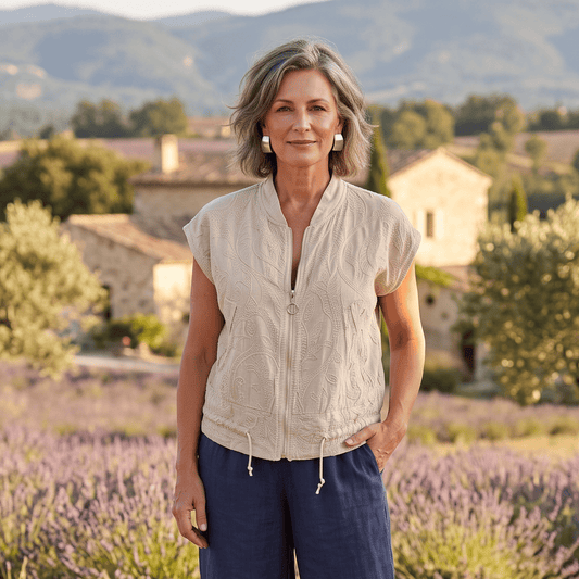 Firenze Cinch Linen Top Women's Italian Linen Cinch Top Lightweight Casual Summer One Size