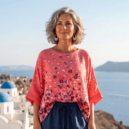 Lucia Floral Linen Top