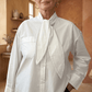 Tie-Front Collar Shirt Tie-Front Collar Shirt