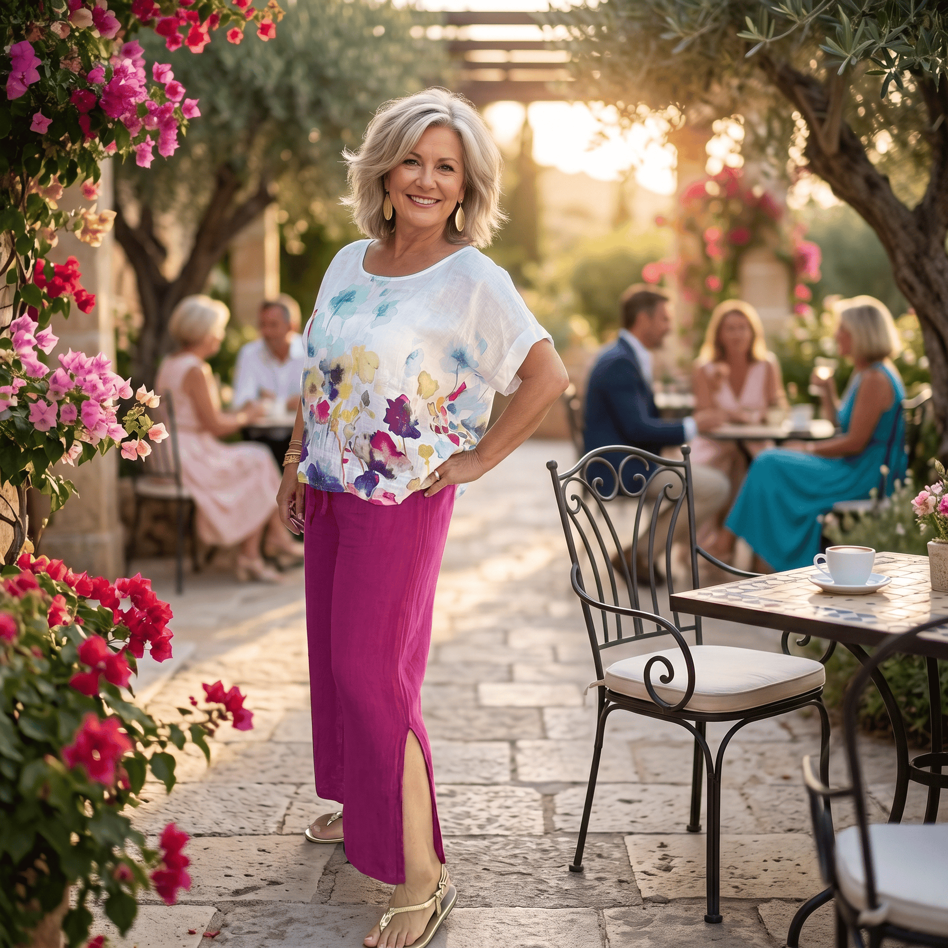 Flo Linen Capri Pants - Our Best-Selling Summer Essential White Flo Linen Capri Pants with a Side Slit | Linen Resort Wear