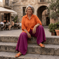 Magenta Wide Leg Linen Pants Magenta Wide Leg Linen Pants