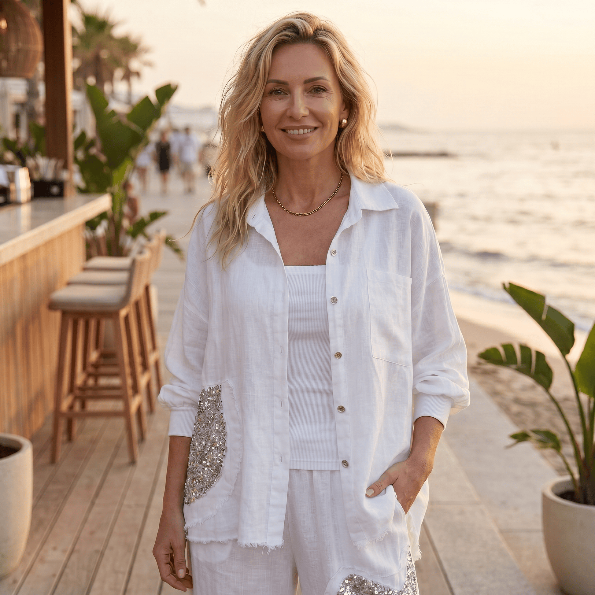 Amore Linen Button-Down Shirt Amore Linen Button-Down Shirt
