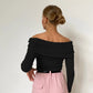 Off the shoulder knit top