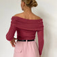 Off the shoulder knit top