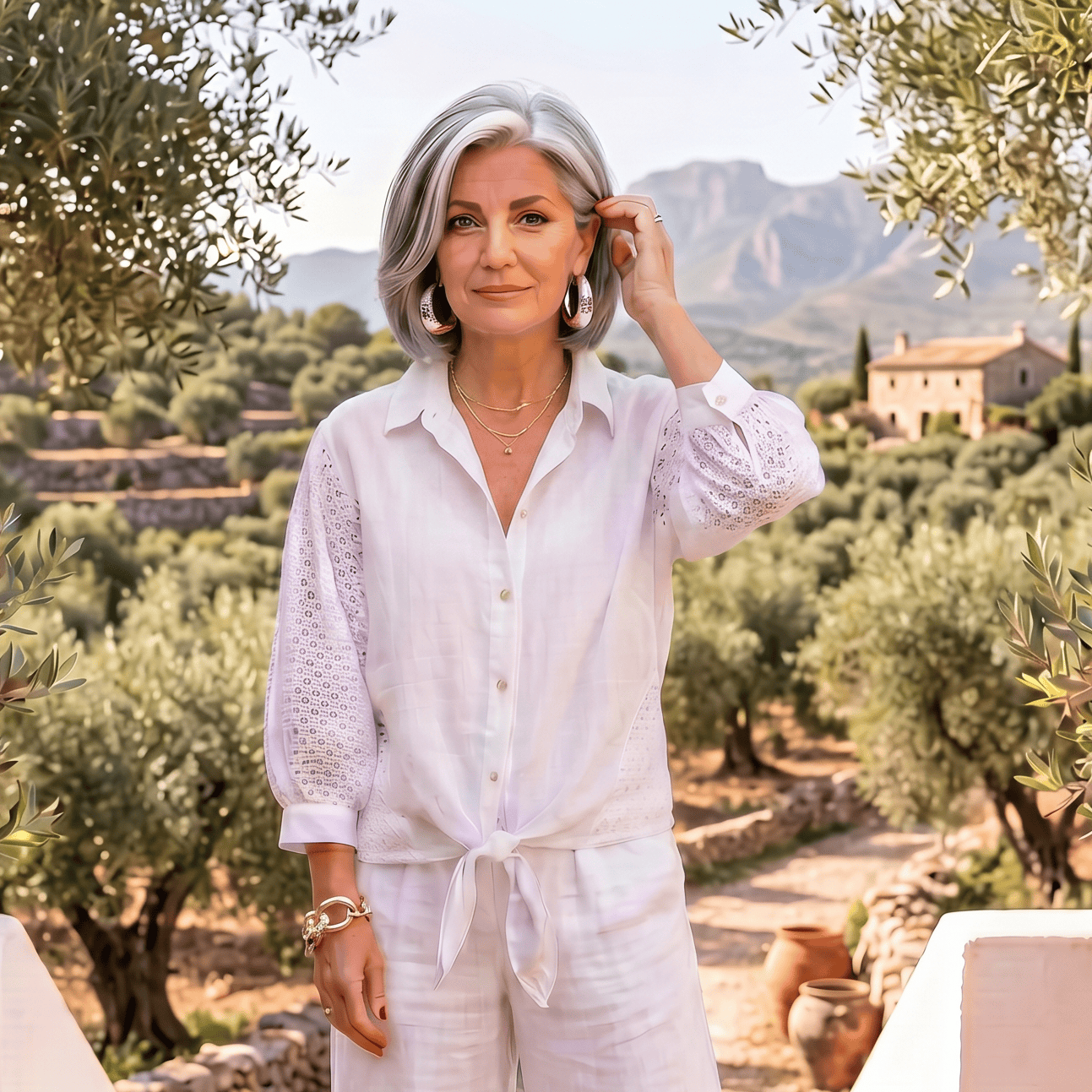 The Eleganza Linen Top  Women's Italian Linen Top Elegant Lightweight Summer One Size
