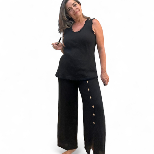 Venezia Wide Leg Linen Pants
